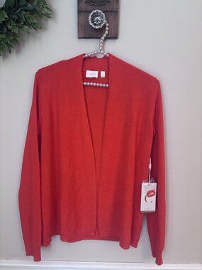 NWT Cyrus Womens Size Small Flame Orange Cardigan Sweater Open Front